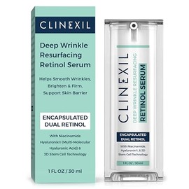 Suero de colágeno con retinol antienvejecimiento para rostro: retinol encapsulado al 1%, niacinamida y ácido hialurónico, mejora las arrugas, la hidratación, la textura de la piel. Suave para pieles sensibles, sin fragancia, 1 onza líquida