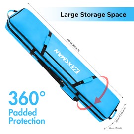 XCMAN Snowboard Bag For Air Travel - Fully Padded Ski Bag Waterproof Snowboarding Bag for Travel Snowboard Boots 165cm