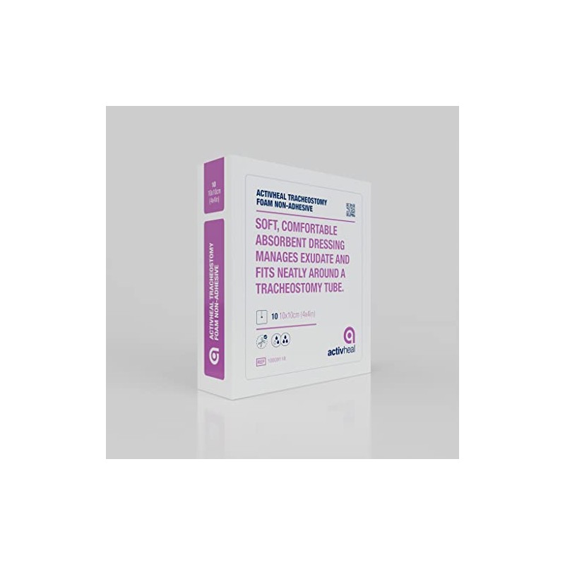 ActivHeal Foam Tracheostomy Dressing, 10 x 10 cm