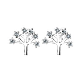 Women's Silver Cubic Zirconia Stud Earrings, Hypoallergenic, Simple Earrings, For Birthdays, Everyday Use, Work, Weddings, Funerals, Christmas, Gift, Sterling Silver