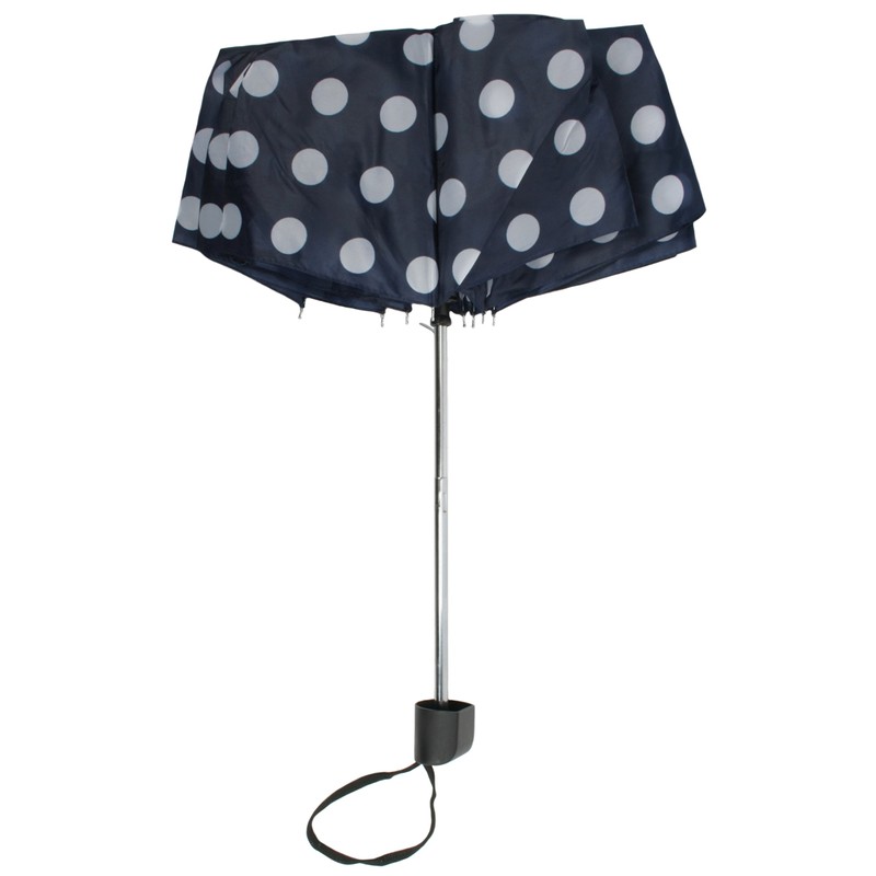 Drizzles Ladies Supermini Fashion Umbrella Blue White Spot