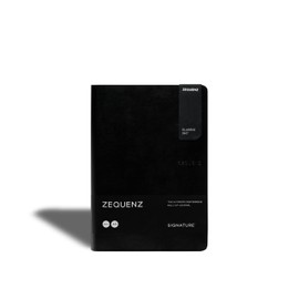 Zequenz Classic 360 Soft Cover Notebook, Soft Bound Journal, Large, Black, 5.75" x 8.25", 200 Sheets / 400 Pages, Ruled, Lined Premium Paper