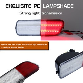 Tonsya para 2006 2007 2008 2009 2010 Chrysler PT Cruiser Reflector retroceso luces traseras 2 en 1 lente blanca