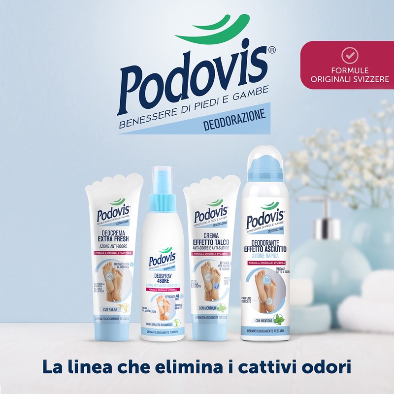 podovis, Cream Moisturising Effect Talc, Absorbs Sweat and prevents the