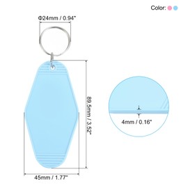 PATIKIL Vintage Motel Keychain, 20 Pack Blank Hotel Keychains Rhombus Retro Key Tag for DIY Crafts Ornament Backpack Luggage Labels Tags, Pink, Light Blue