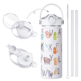 SENDESTAR Metal Insulated Water Bottle - 12oz/18oz BPA-FREE 18/8 Stainless Steel Travel Tumbler Double Wall Vacuum Leak Proof Kids Cup with Straw for Kids, School Boys Girls