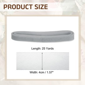 sourcing map 25 Yards 2 Inch Stiff Horsehair Braid, Wide Horsehair Trim for Polyester Boning Sewing Wedding Dance Dress Hat Shaping Trimming Accessories, Light Gray