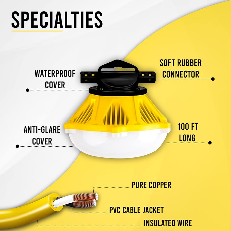 100 FT Construction String Lights - String Light Indoor -