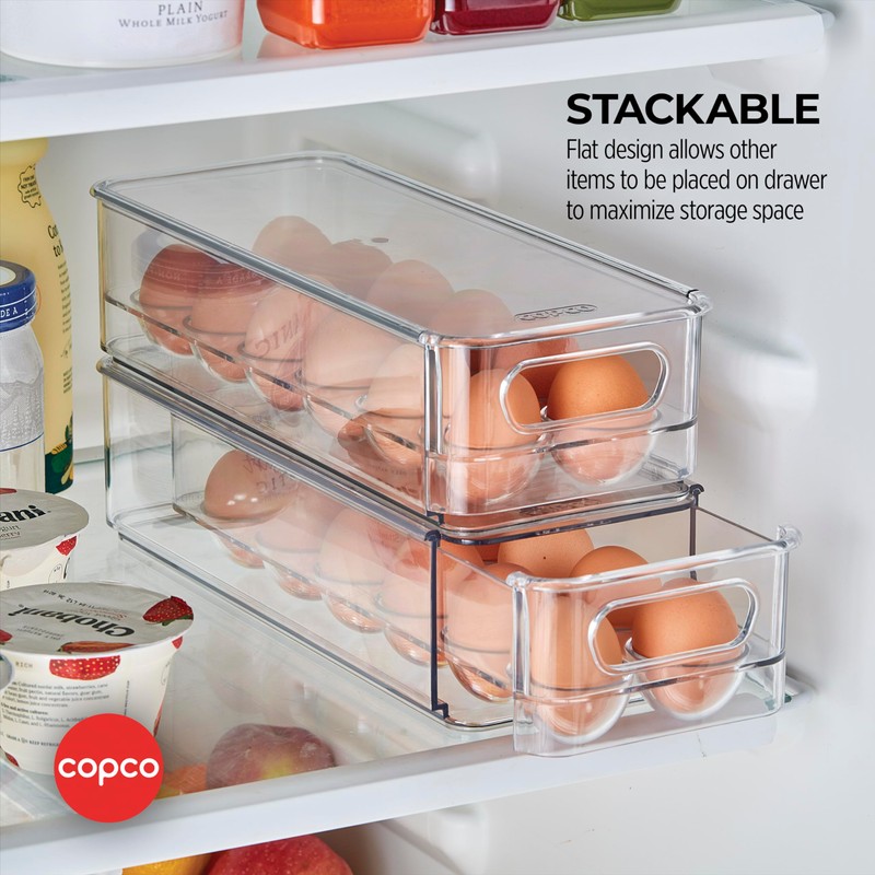 Copco Egg Storage Drawer with Removable Lid and Flat Top