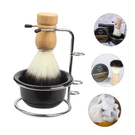 Healeved 1set Shaving Brush and Bowl Stand Shaving Holder for Father Day and Birthdays Essential Bathroom Grooming Tools
