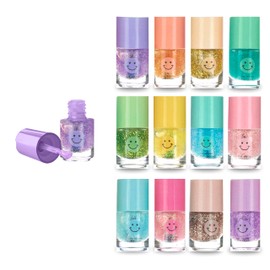 Expressions 12pc Nail Polish Cube – Shimmering Nail Polish Colors for Every Mood, Cute Nail Polish Manicure Kit & Pedicure Kit For Girls, Kids Nail Polish Gift Set