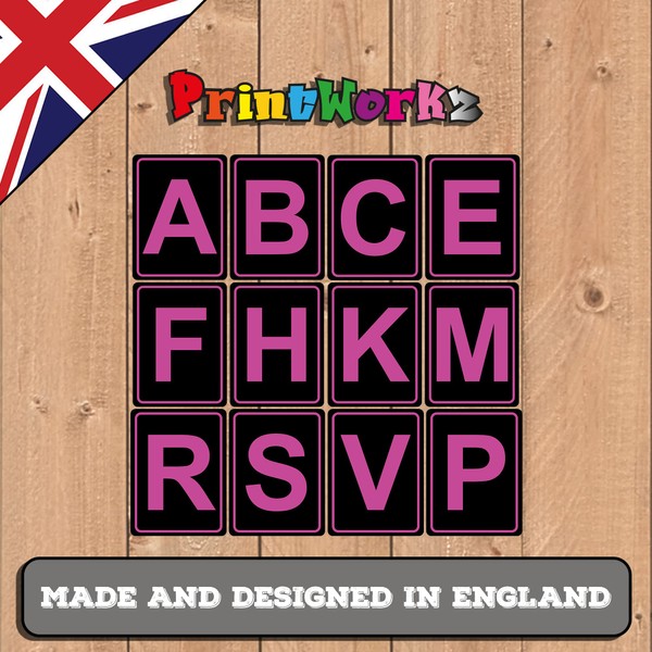 Horse Dressage Letter Markers x 12 Full Set Pink and