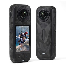 yiodelu Anti-Scratch Skin for Insta 360X5 Protective Sticker Camouflage Black Decals Action Camera Accessories for 360X5 Full Wrap Protection