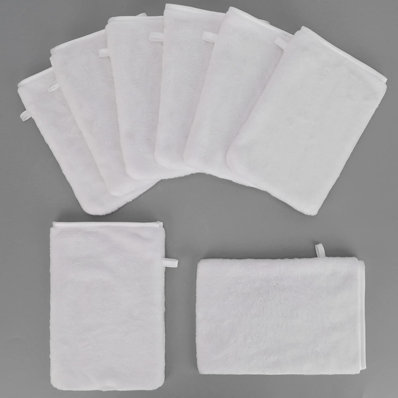 PHOGARY 8 Pack Microfiber Wash Mitts Flannel Soft Wash Mitt