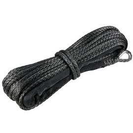 WROUGH - Cuerda de cabrestante sintética de 3/16 x 50 pies con funda protectora y dedal, resistencia a la rotura de 8 libras, cuerda de cabrestante resistente para ATV, UTV, remolque de barco, Jeep,