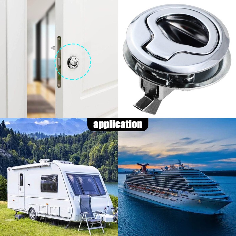 Prmape Stainless Steel Flush Pull Hatch Latch Slam Latch, Boat