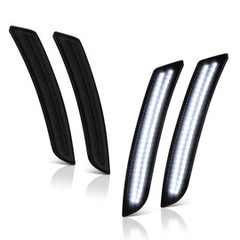 VIPMOTOZ Full White LED Front + Rear Smoke Lens Side Marker Light For 2016-2022 Chevy Camaro, Driver & Passenger Side, 4-Pieces