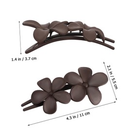 Healeved 2Pcs Flower Flat Claw Clips Decorative Hair Accessories for Weddings Parties Daily Wear Fancy Floral Design for Women Sturdy and Versatile Hair Clips and Dark