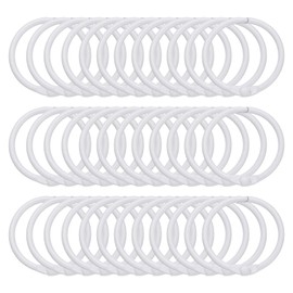 sourcing map 36pcs Shower Curtain Rings, 1.3 Inch ID Iron Round Snap Shower Curtain Hooks Glide Smoothly Shower Hooks for Bathroom Shower Curtain Rods, White