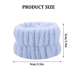 Zimoer Women's Hair Band Cosmetic Set of 3 (White, Sky Blue) - Headband, Wrist, Flannel, Cotton, Unisex, 1 x 3 Pieces, 56 cm