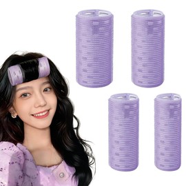 TUMETINSS Bangs Curler, Set of 4, Thick Magic Curlers, Curly Hair, Natural Curls, Small Face Effect, Korean Style, Time Saving, Beginners, Bangs, Diameter 2.0, 1.0, 1.0, 1.0, Purple, Set of 4