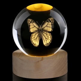 AWARDSEN Butterfly Crystal Ball Butterfly Crystal Gifts for Women Glass Animals Ornaments Paperweights Butterfly Ornament Butterfly Gifts for Women