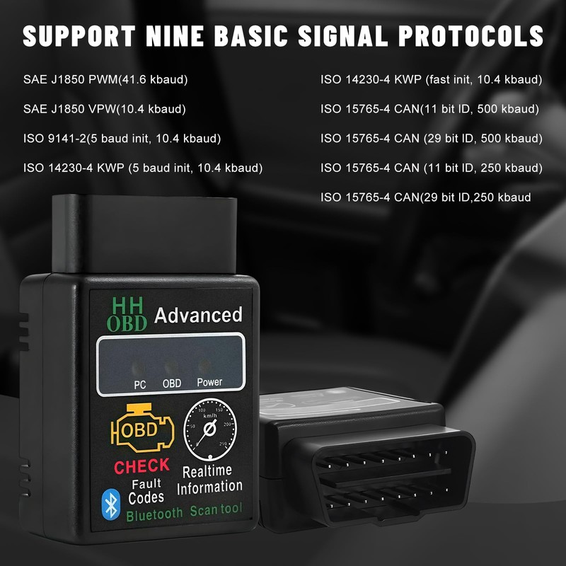 Gdnecad OBDII Car Diagnostic Scanner, Engine Fault Code Reader Bluetooth