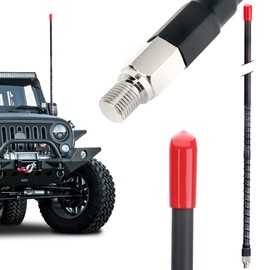 CB Radio Antenna 27MHz Whip Fiberglass Antennas Kit Heavy Duty 2’ Foot 24 Inch Black 1000 Watt Compatible with Vehicle Truck Car Mobile CB Radio
