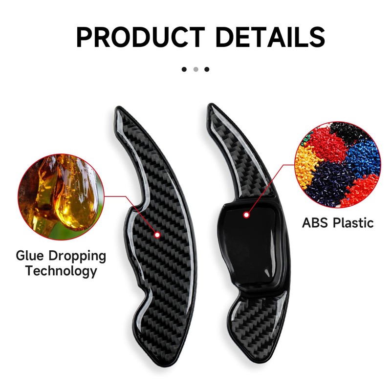 2pcs Car Carbon Fibre Steering Wheel Shift Paddle Extension Shift