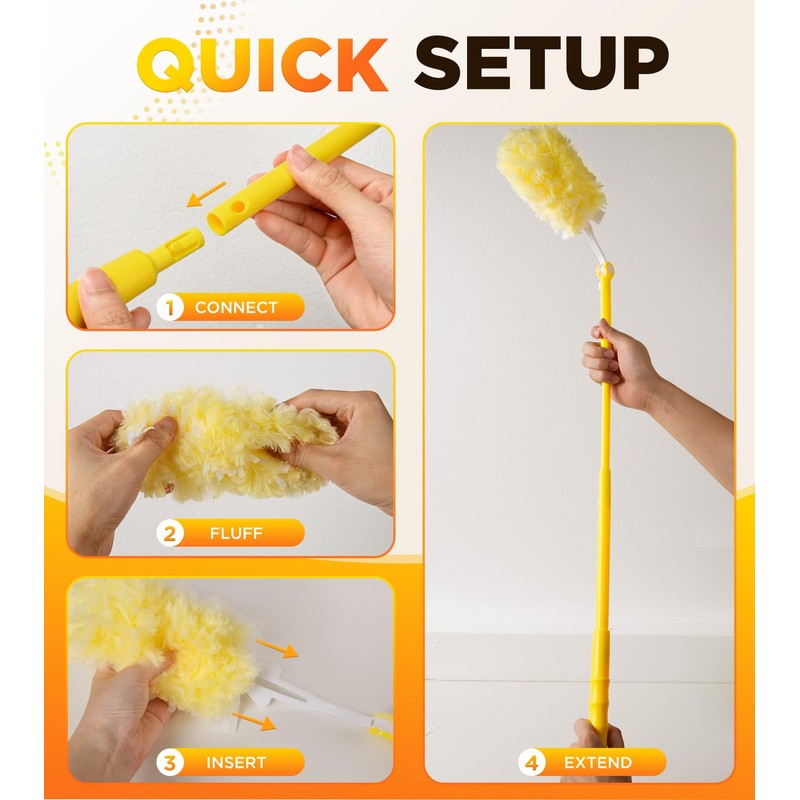 Heavy Duty Duster Refill Kit for Swiffer Duster with 3