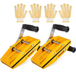 Double Handed Stone Carrying Clamps,Panel Carriers Lifting Tools,660 LBS Heavy Duty Carry Clamp for 0-2.36in Glass Quartz Slabs Marble with Rubber-lined,Granite Lifting Clamp 2Pack Orange