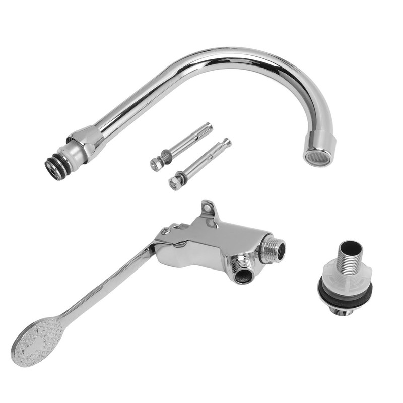 Foot Pedal Control Valve Faucet Stainless Steel Kitchen Sink Water
