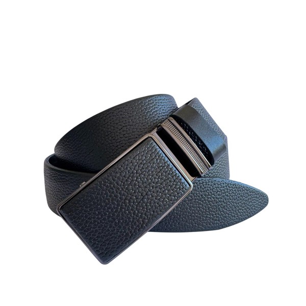 Ledergürtel für Herren, 90-120 cm, verstellbar, eleganter Ledergürtel in Schwarz