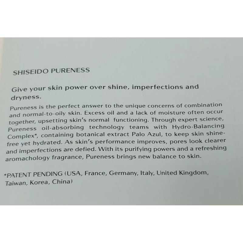 Shiseido Pureness Anti-Shine Refreshing Lotion Salicylic Acid Acne Medication