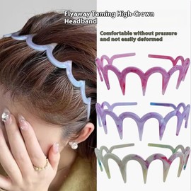 ZOONAI 2 Pcs Zig Zag Headbands for Women Men Girls, Fashion Plastic Hairbands with Teeth Non Slip Sharks Tooth Hair Comb Headbands Hair Hoop Accessories (Pink Purple, One Size)
