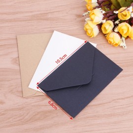YOFO Pack of 50 Mini Kraft Envelopes for Gift Cards, Thank You, Weddings, Parties, Business Cards, Small Pieces, Classic Envelopes Black