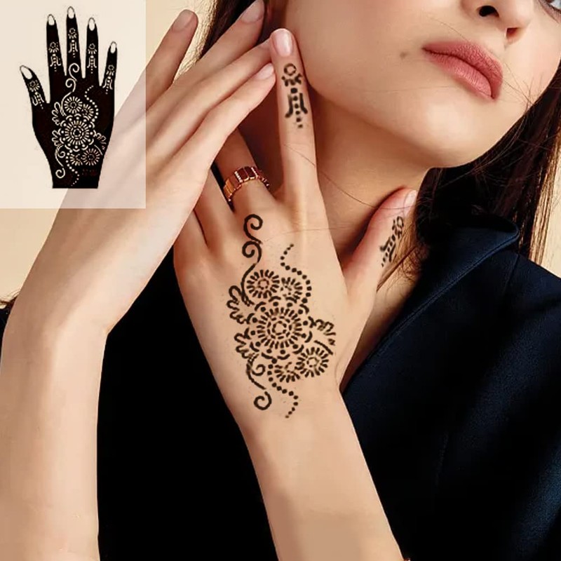 XMASIR 14 Pieces India Tattoo Stencil Set for Women Girls