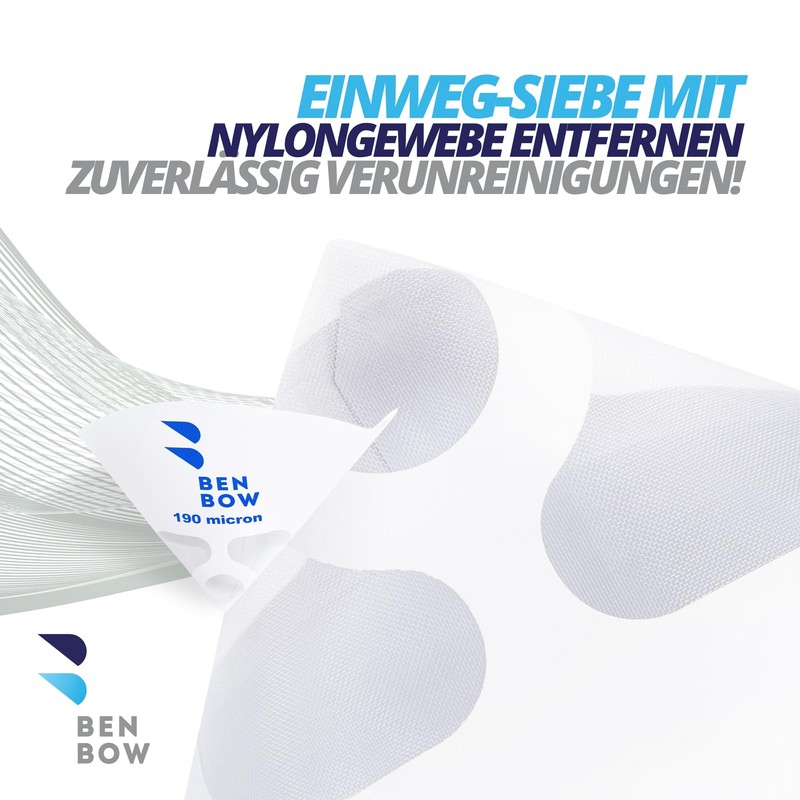 BenBow Paint Sieve 190µ x 50 Pieces - Disposable Paper