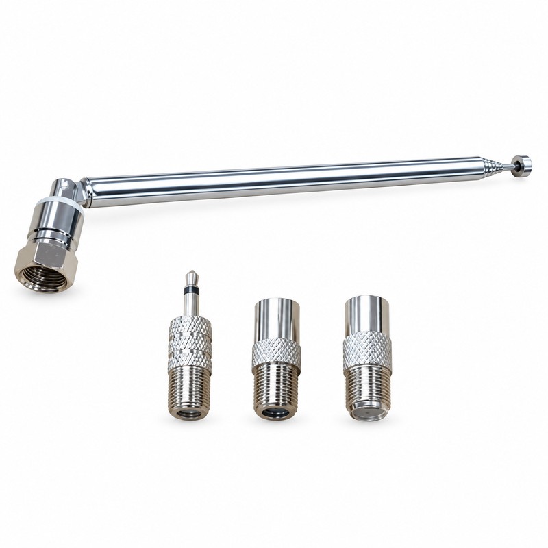 Telescopic FM Radio Antenna with 3.5mm Adapter & F-Type Male