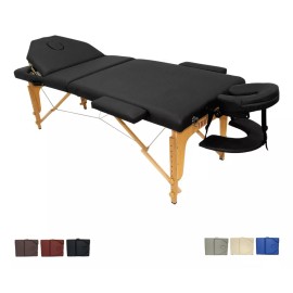 Cama de Masaje Spa Reclinable | Estuche Portátil Profesional | Color Negro