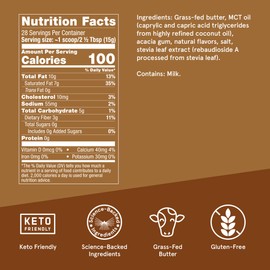 Bulletproof Bulletproof Hazelnut Creamer, 14.8 Ounces, Keto Coffee Creamer with MCT Oil and Grass-Fed Butter