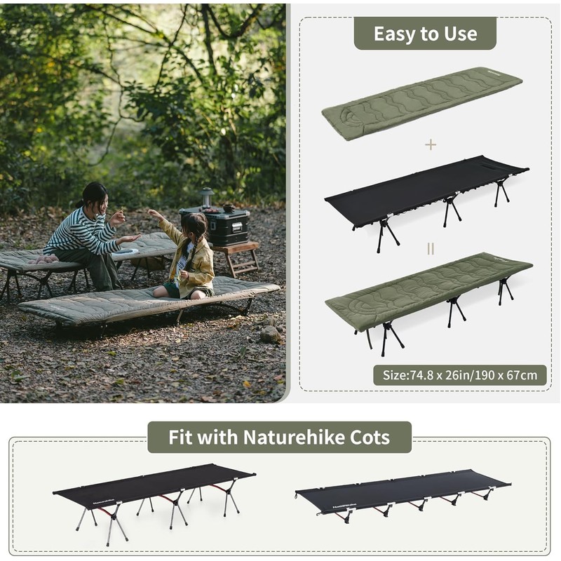 Naturehike Camping Bed Cover Soft Folding Mattress for Camp Bed