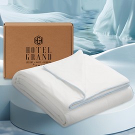 Hotel Grand Cooling Comforter for Hot Sleepers, Cooling Blankets King Size, Q-Max>0.4, Breathable and Soft, Lightweight Blankets for Summer (White, 106"x90", Packed with Cooling Pillowcase)