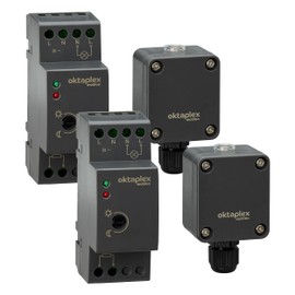 Oktaplex Set of 2 Edi Twilight Switches DIN Rail 35 mm 230 V External Sensor IP65 Light Sensor Outdoor Anthracite