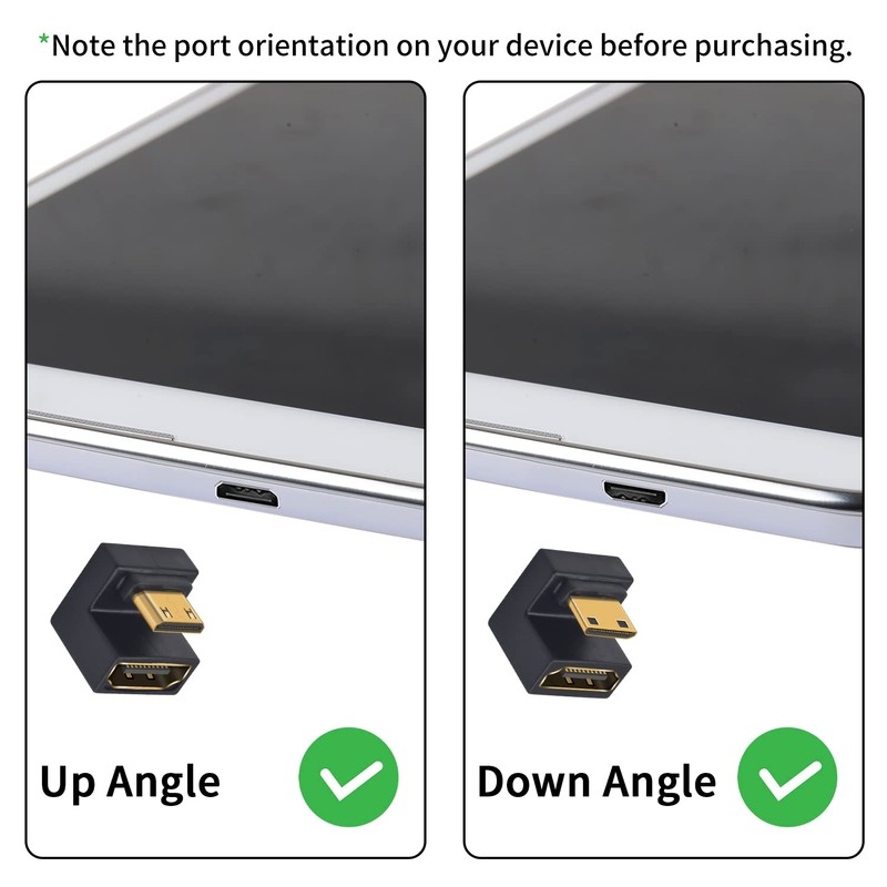 Poyiccot 180 Degree Angled Mini HDMI to HDMI Adapter, 8K