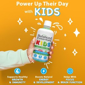 WELLGENIX Balanced Essentials Kids Liquid Multivitamin – 94 Nutrients with Omega 3, 6 & 9, Complete Daily Child Nutrition Supplement, 16 fl oz