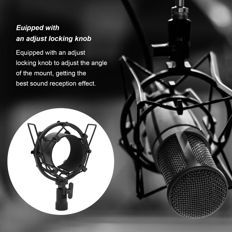 Microphone Shock Mount, Mic Clip Holder Mount for Studio Condenser