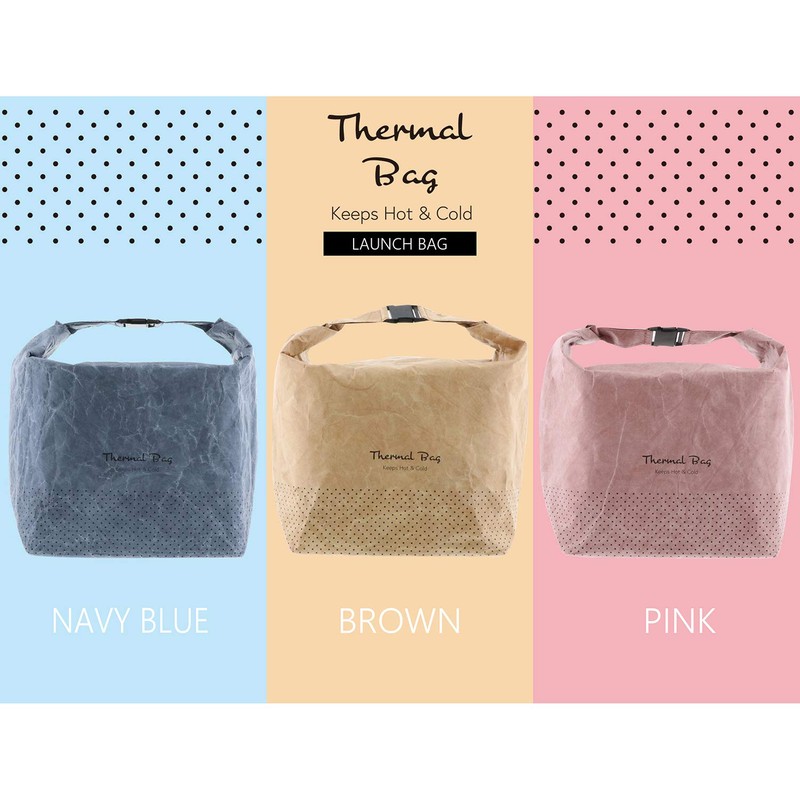 Bestco ND-876 Lunch Bag, Pink, Buckle, Thermal Bag, Cold Insulation,