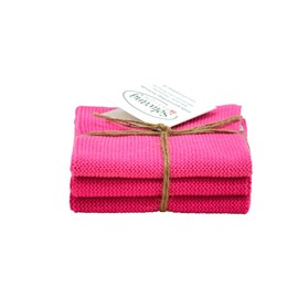Solwang Cleaning Cloth Pink Combi Knitted Pink Cotton Wipes Stainless Steel