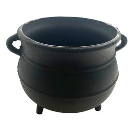 Crystalo - Black Painted Cast Iron Cauldron Size- 7 "D